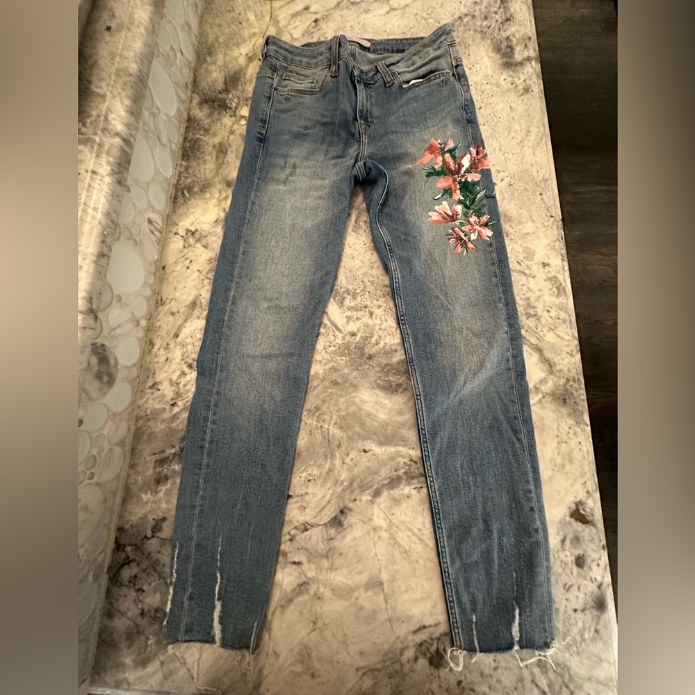 Zara hand painted jeans